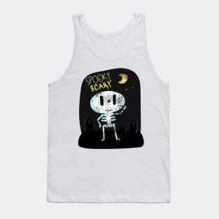 Spooky Scary Skeleton Halloween Trend Moon Mug Sticker Gift Shirt Tank Top